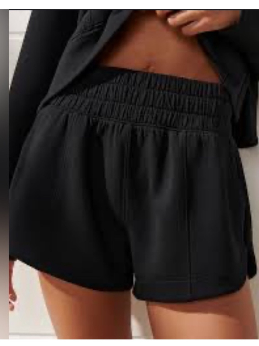 YPB Shorts Black Large Neoknit New Womens High Waist Pockets Casual